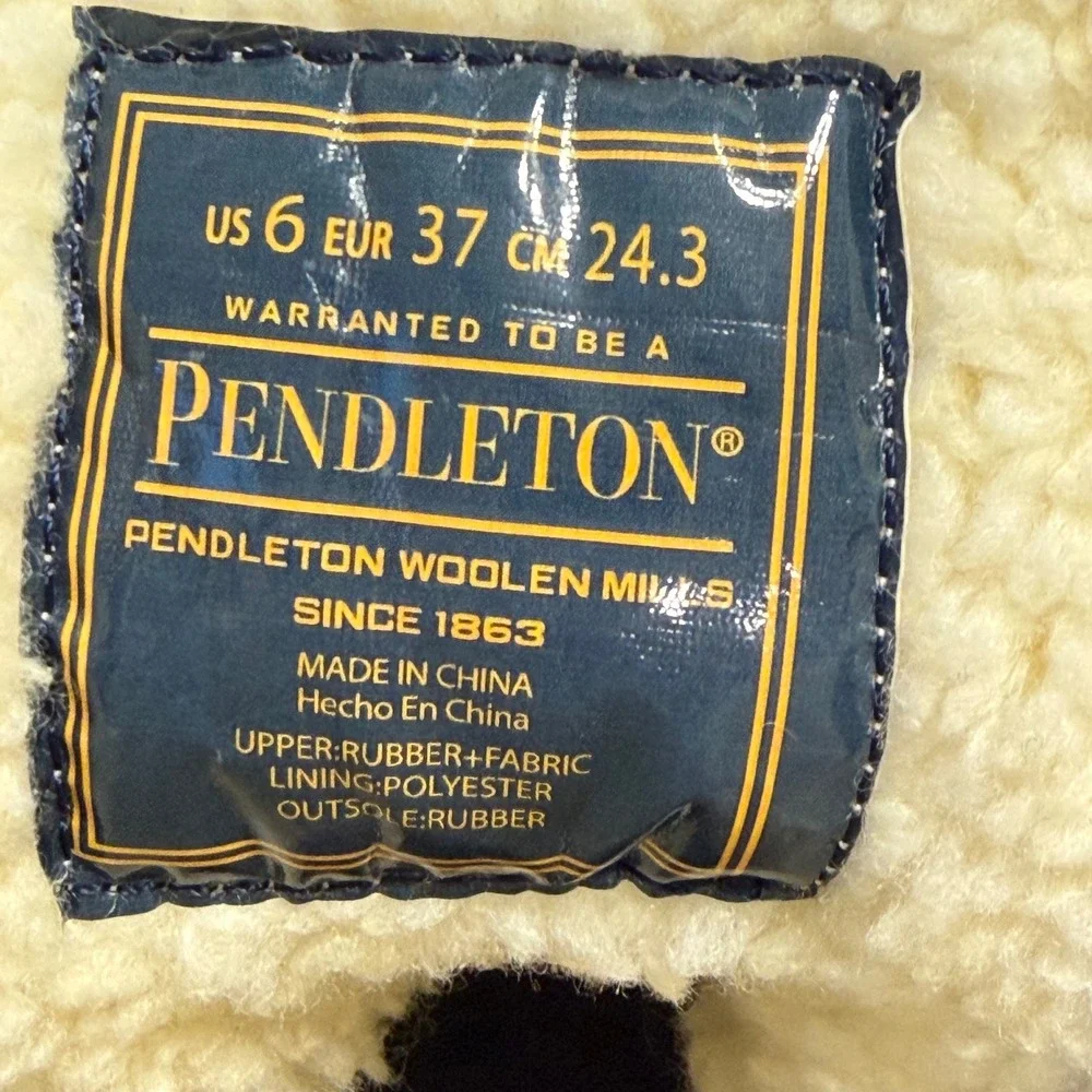 NEW Pendleton Diamond Peak Mid Duck Boots Brown Geometric Faux Fur Womens 6 (37)